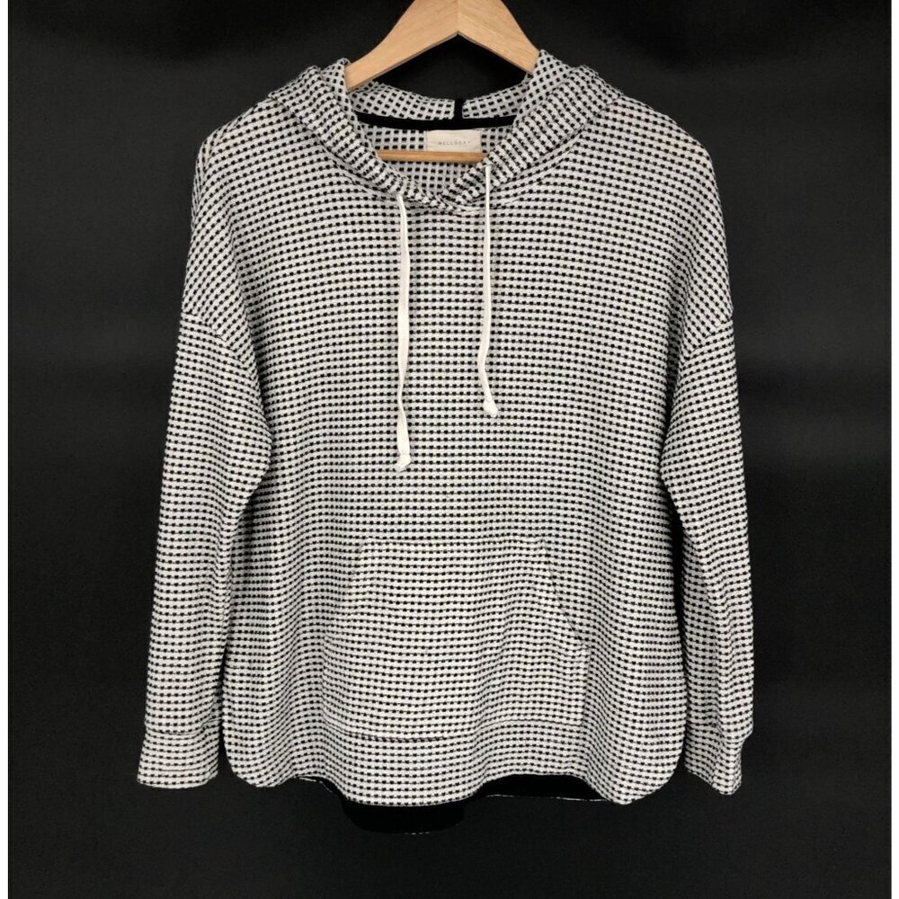 Melloday Women's Pullover Hoodie Sweatshirt S Black White Long Sleeve Cozy Soft